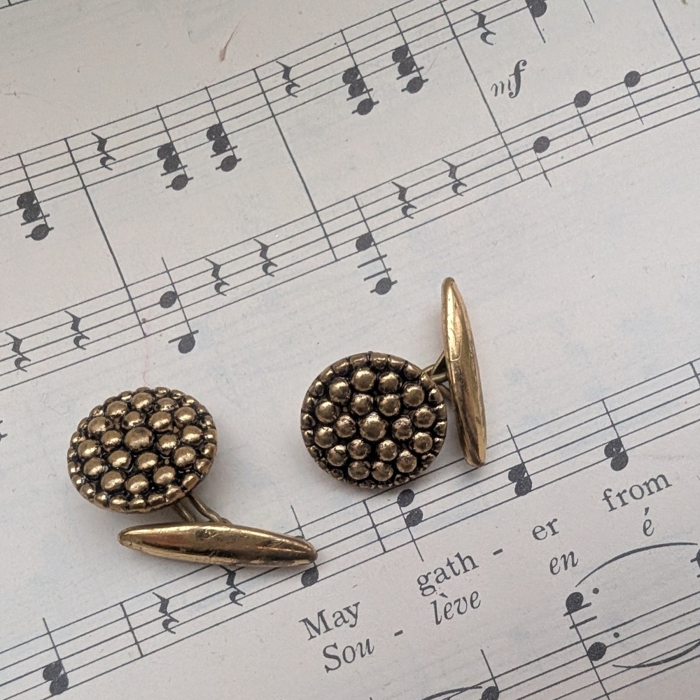 Goldtone Cufflinks with Textured Design